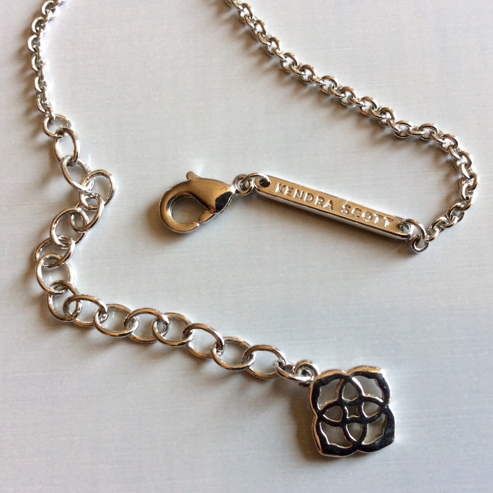Kendra Scott “Elisa” in Platinum Drusy 14k White Gold Plated Necklace - Picture 5 of 5